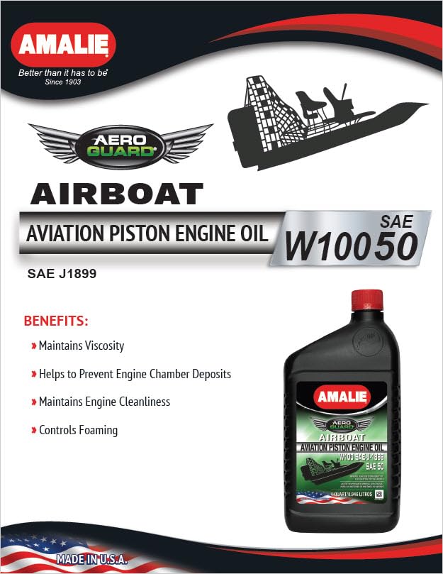 Amazon.com: AMALIE Airboat Piston Engine Oil W100 SAE 50 (160